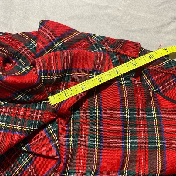 Plaid shorts skirt. Punk rock. Christmas holiday Belt school girl - Picture 6 of 10